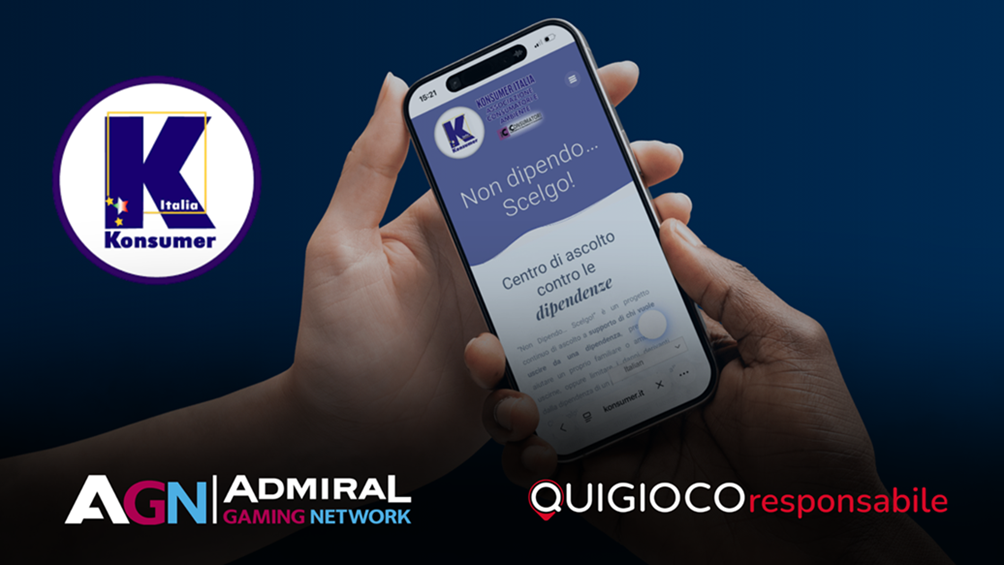 ‘Non Dipendo, Scelgo!’: Admiral Gaming Network e Hbg Online Gaming a fianco di Konsumer Italia