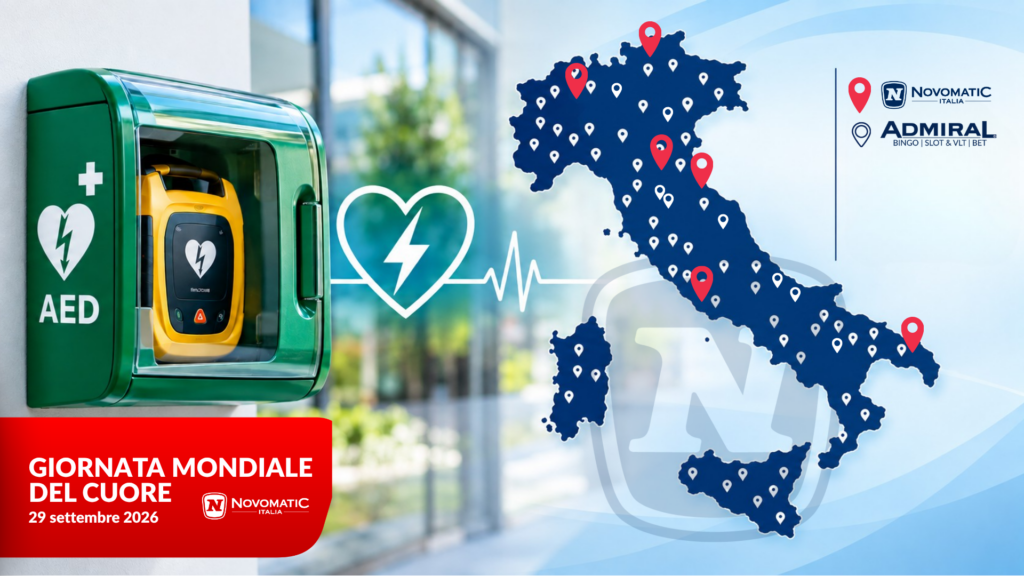 Giornata Mondiale del Cuore, Novomatic Italia punta su defibrillatori, formazione e prevenzione