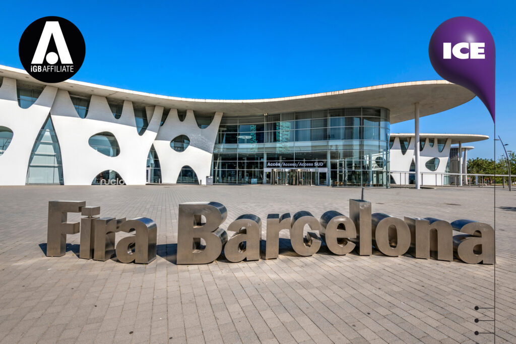Barcelona, Catalonia, Spain - October 10, 2022: Exterior view of the"Fira Barcelona" trade fair building
