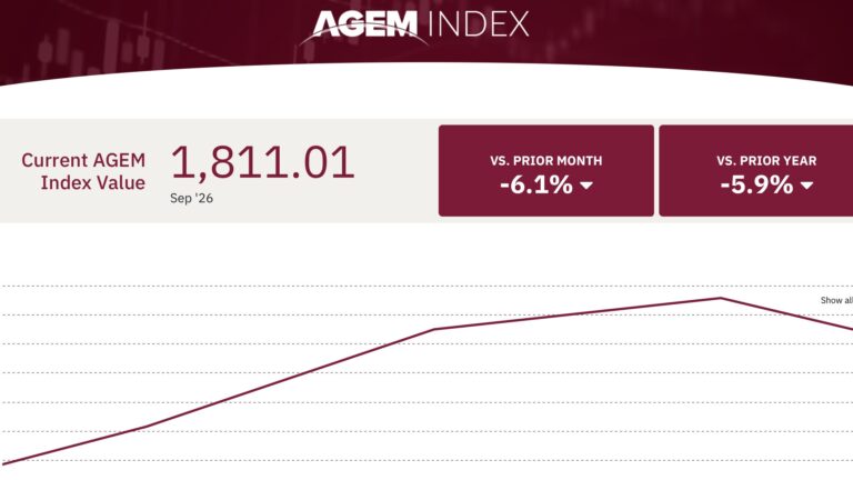 Indice Agem in discesa: settembre segna il -6,1 per cento